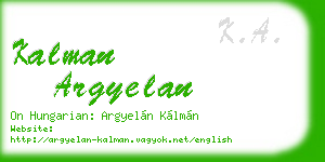 kalman argyelan business card