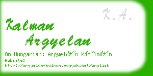 kalman argyelan business card